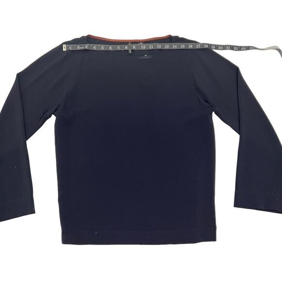 Ellen Tracy NWT Navy Solid Long Sleeve Women’s Boat Neck Blouse Top Size 10 - Picture 10 of 12